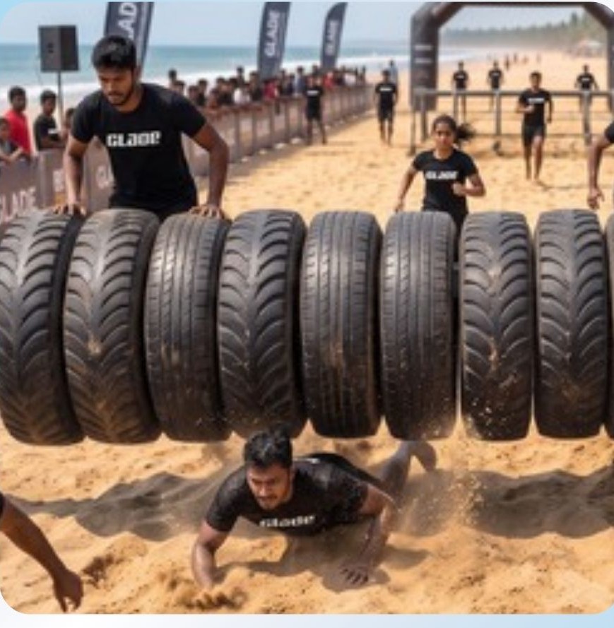 Feeling Tyred obstacle at Glade Runner 2026 beach race
