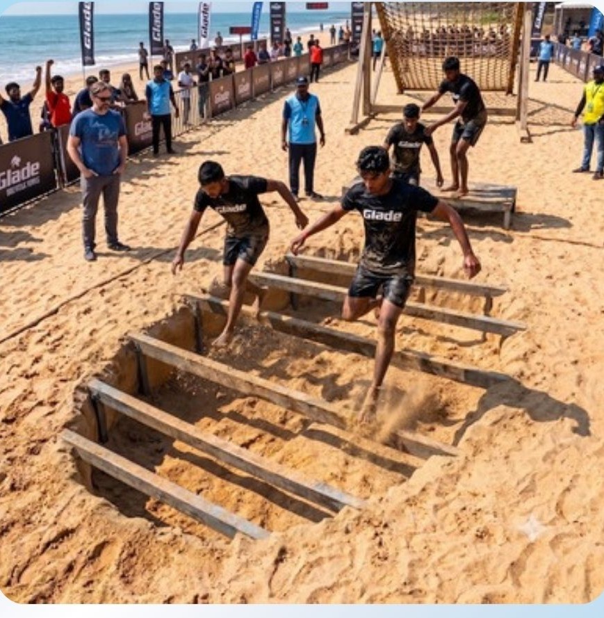 Human Grill obstacle at Glade Runner 2026 beach race