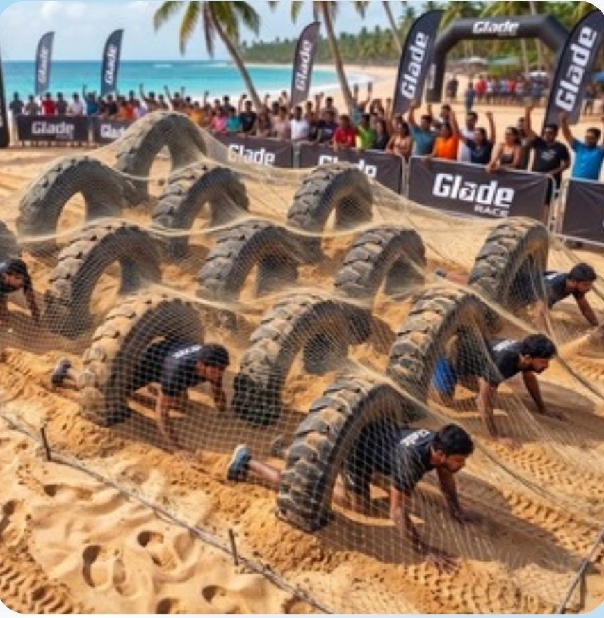 Never Re-Tyre obstacle at Glade Runner 2026 beach race